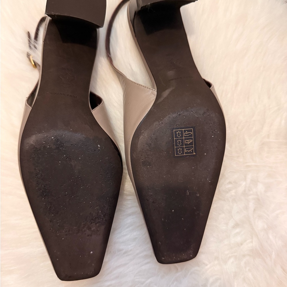Tory Burch Jessa Heels in Brown with Gold Accent - Picture 4 of 4